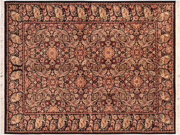 handmade Traditional Doop Black Green Hand Knotted RECTANGLE 100% WOOL area rug 6x9